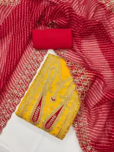 MANVAA Paisley Embroidered Sequinned Unstitched Dress Material