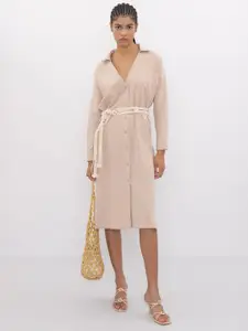 Fashion Gaiia Women Shirt Collar Cotton Shirt Dress