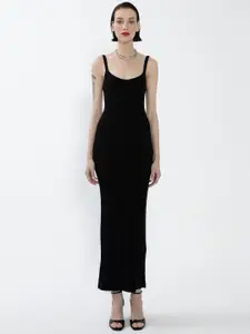 Fashion Gaiia Shoulder Straps Cotton Maxi Dress