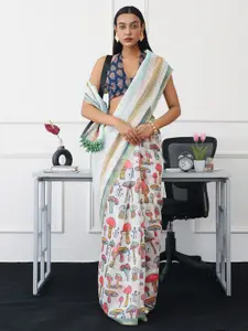 Tikhi Imli Women Ready to Wear Saree With Pompom Lace