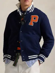 Polo Ralph Lauren Men Stand Collar Typography Printed Cotton Casual Bomber Jacket
