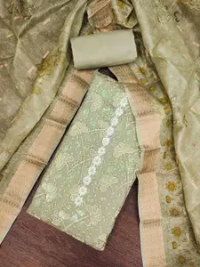 MANVAA Floral Embroidered Sequinned Unstitched Dress Material