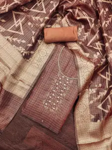 MANVAA Floral Embroidered Unstitched Dress Material