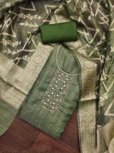 MANVAA Floral Embroidered Beads and Stones Unstitched Dress Material