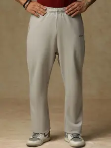 ATHLISIS Men Pure Cotton Relaxed-Fit Track Pants