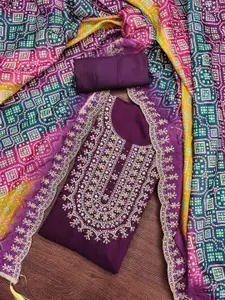 MANVAA Floral Embridered Sequinned Unstitched Dress Material