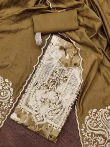 MANVAA Ethnic Motifs Embroidered Beads and Stones Unstitched Dress Material