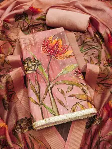 MANVAA Floral Printed Sequinned Unstitched Dress Material