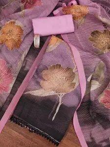 MANVAA Floral Printed Organza Unstitched Dress Material