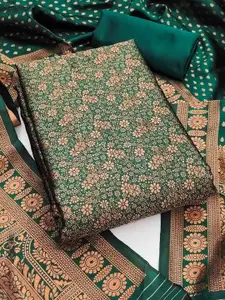 MANVAA Floral Woven Design Zari Work Unstitched Dress Material