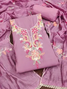 MANVAA Floral Embroidered Beads Work Unstitched Dress Material