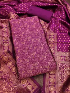 MANVAA Floral Woven Design Zari Work Unstitched Dress Material