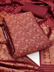 MANVAA Floral Woven Design Zari Unstitched Dress Material