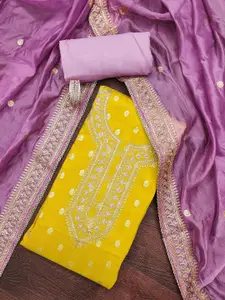 MANVAA Ethnic Motifs Embroidered Sequinned Unstitched Dress Material