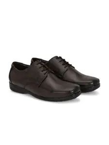 Azzaro Black Men Textured Lace-Ups Formal Derbys
