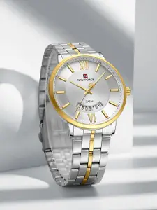 Naviforce Men Dial & Stainless Steel Straps Analogue Chronograph Watch NF9238G_S W G