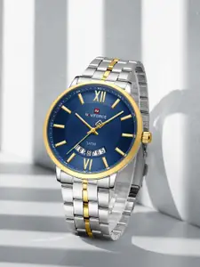 Naviforce Men Dial & Stainless Steel Straps Analogue Chronograph Watch-NF9238G_S BE G