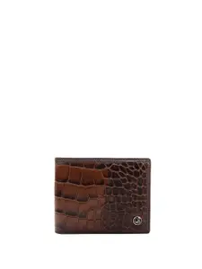 Da Milano Men Textured Leather Two Fold Wallet