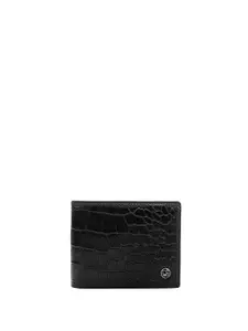 Da Milano Men Textured Leather Two Fold Wallet