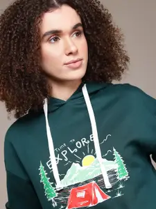 The Roadster Lifestyle Co. Graphic Printed Hooded Sweatshirt