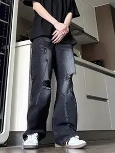 StyleCast Men Highly Distressed Light Fade Mid-Rise Cotton Jeans