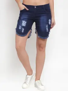 Moda Rapido Women Slim Fit Washed Denim Shorts