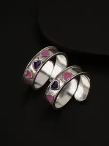 House of Aadyaa Pack Of 2 92.5 Silver Oxidised Toe Rings