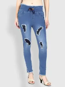 Moda Rapido Women Slim Fit Mid-Rise Mildly Distressed Cotton Jeans