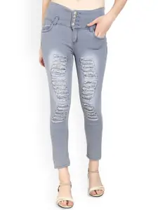 Moda Rapido Women Cotton Slim Fit Highly Distressed Heavy Fade Jeans