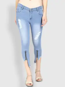 Moda Rapido Women Skinny Fit Mildly Distressed Heavy Fade Cotton Jeans