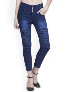 Moda Rapido Women Slim Fit Mildly Distressed Heavy Fade Jeans
