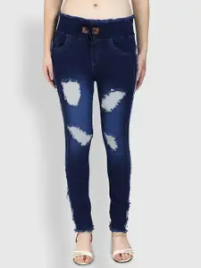 Moda Rapido Women Slim Fit Mid-Rise Highly Distressed Cotton Jeans