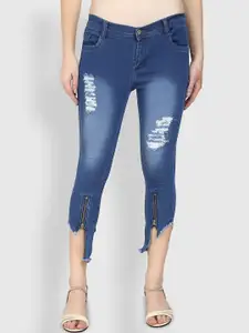 Moda Rapido Women Slim Fit Mildly Distressed Light Fade Jeans