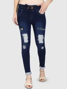 Moda Rapido Women Slim Fit Mildly Distressed Light Fade Mid-Rise Jeans