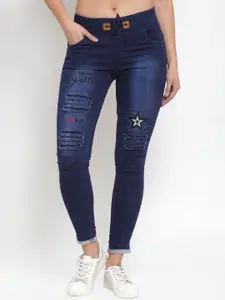 Moda Rapido Women Slim Fit Mildly Distressed Light Fade Jeans