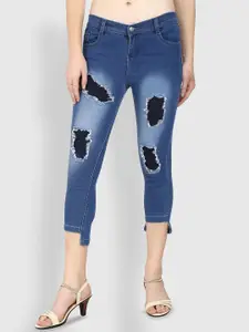 Moda Rapido Women Slim Fit Highly Distressed Light Fade Cotton Jeans