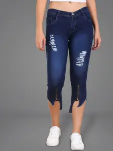 Moda Rapido Women Slim Fit Mid-Rise Mildly Distressed Light Fade Jeans