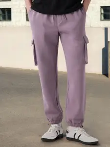 Bewakoof Heavy Duty 1.0 Men Purple Oversized Cargo Joggers