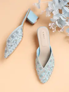 V-WALK Embellished Ethnic Block Sandals