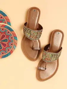 V-WALK Women Embellished Ethnic One Toe Flats