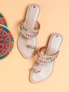 V-WALK Women Embellished Ethnic One Toe Flats