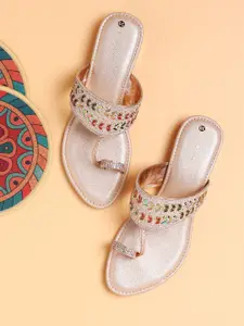 V-WALK Women Embellished Ethnic One Toe Flats