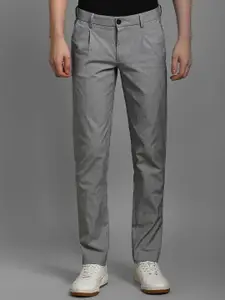 Louis Philippe Sport Men Striped Slim Fit Mid-Rise Pleated Trousers