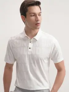 HIGHLANDER Men Typography Printed Polo Collar Cotton T-shirt