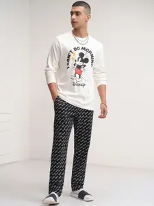 HIGHLANDER Disney mickey mouse  Men Round Neck Relaxed Fit Printed Tshirt With Trouser