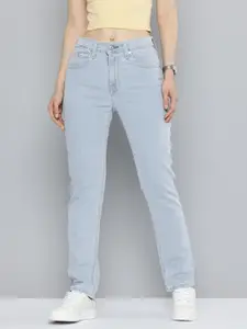 Levis Women 724 Slim Straight Fit High-Rise Light Fade Stretchable Jeans