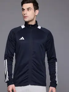 ADIDAS Men Solid Training Sporty Jacket with Stripe Details