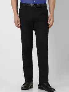 Peter England Men Slim Fit Mid-Rise Flat-Front Formal Trousers