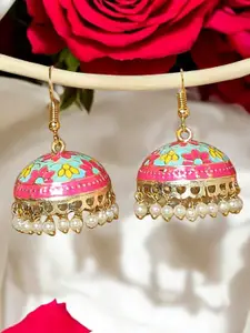 OOMPH Gold-Plated Artificial Beaded Dome Shaped Jhumkas