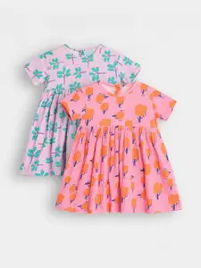 Somersault Pack of 2 Cotton Printed Fit & Flare Dress